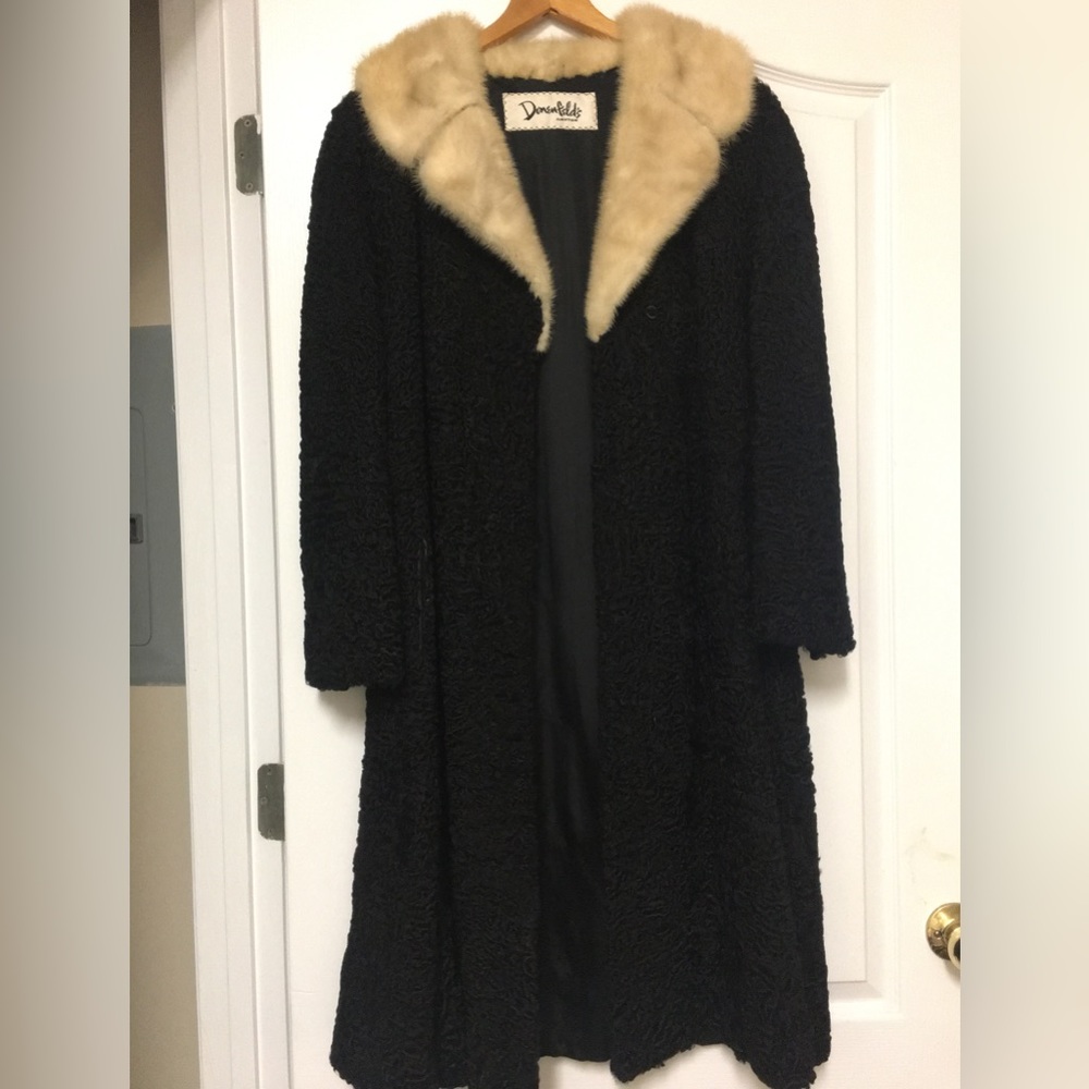 Elsa Schiaparelli Persian Lamb Coat w/Mink Collar